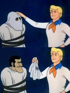 Scooby doo mask reveal meme template