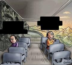 two guys on a bus meme template