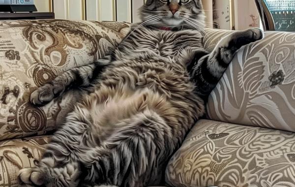 Main Coon Cat Relaxing