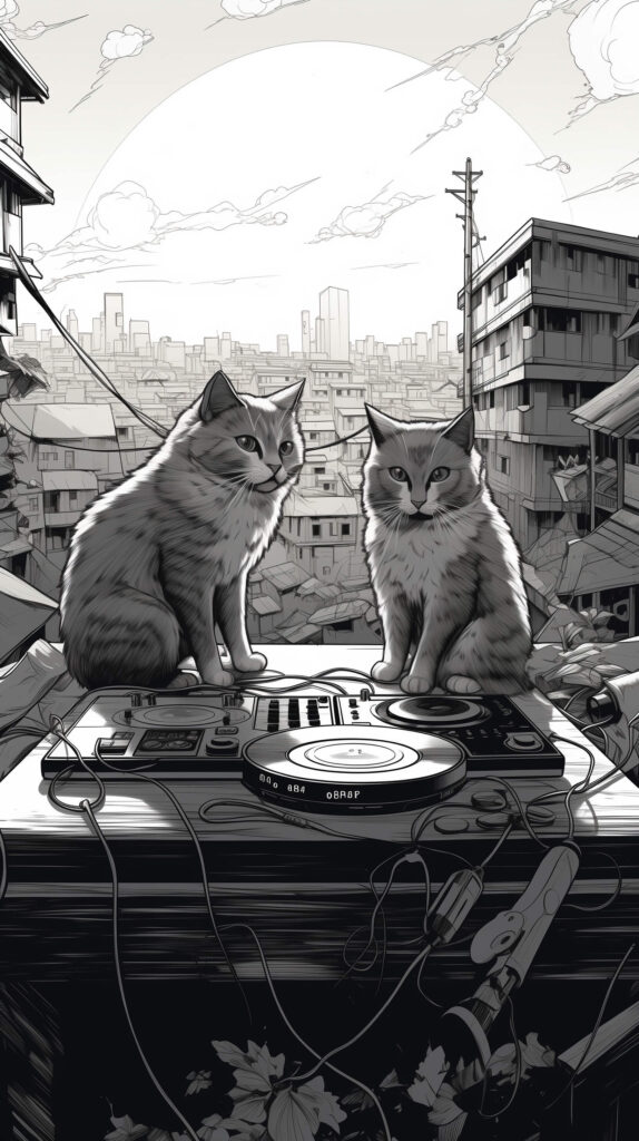 Black And White Dj Cats