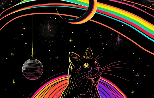 Cat Colorful Outer Space