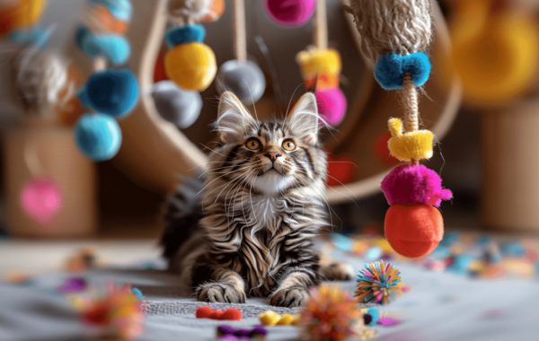 Maine Coon Playing Cat